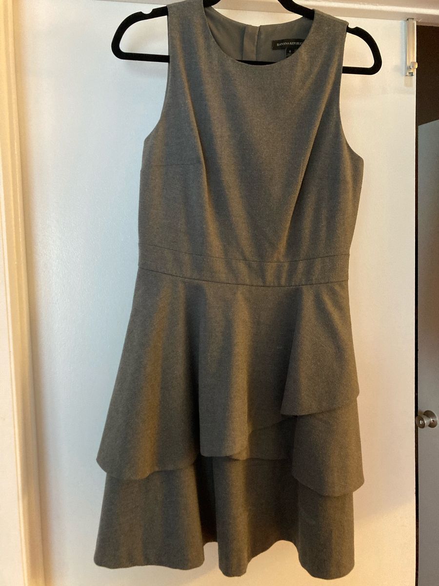Grey ruffle dress